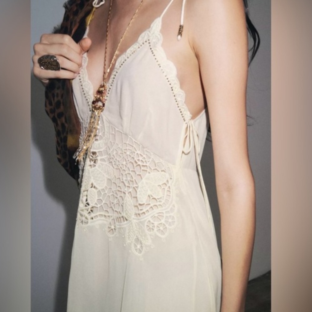 Zara NWT asymmetric crochet dress ecru ZW Collection 5107/276 - Picture 8 of 12